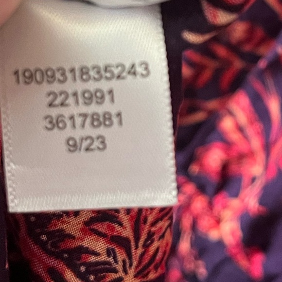 Lands End Short Sleeve Cover Up Mini Dress Floral Adjustable Tie Waist NWOT - Picture 7 of 10